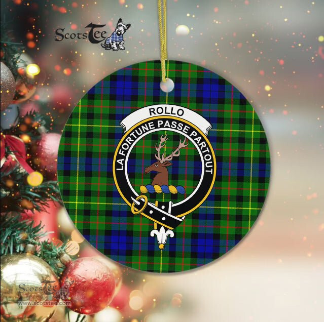 Rollo Scottish Clan Plaid Ornament Gift. Christmas Tree Ornament Rollo Clan Tartan Ornament Great Christmas Ornaments Gift - Scotstee Shop