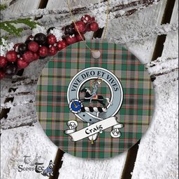 Craig Scottish Clan Badge Plaid Ornament Gift. Christmas Tree Ornament Craig Clan Tartan Ornament Great Christmas Ornaments Gift - Scotstee Shop