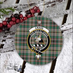 Craig Scottish Clan Badge Plaid Ornament Gift. Christmas Tree Ornament Craig Clan Tartan Ornament Great Christmas Ornaments Gift - Scotstee Shop