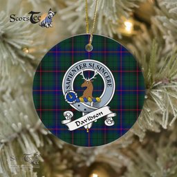 Davidson Scottish Clan Badge Plaid Ornament Gift. Christmas Tree Ornament Davidson Clan Tartan Ornament Great Christmas Ornaments Gift - Scotstee Shop