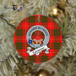 Cameron Scottish Clan Badge Plaid Ornament Gift. Christmas Tree Ornament Cameron Clan Tartan Ornament Great Christmas Ornaments Gift - Scotstee Shop