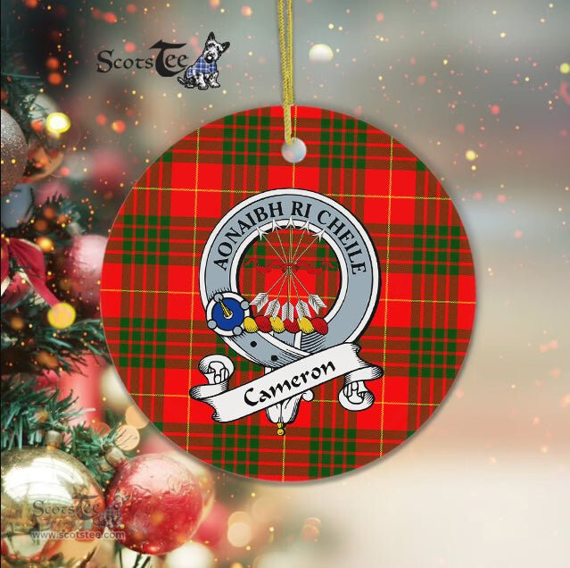 Cameron Scottish Clan Badge Plaid Ornament Gift. Christmas Tree Ornament Cameron Clan Tartan Ornament Great Christmas Ornaments Gift - Scotstee Shop