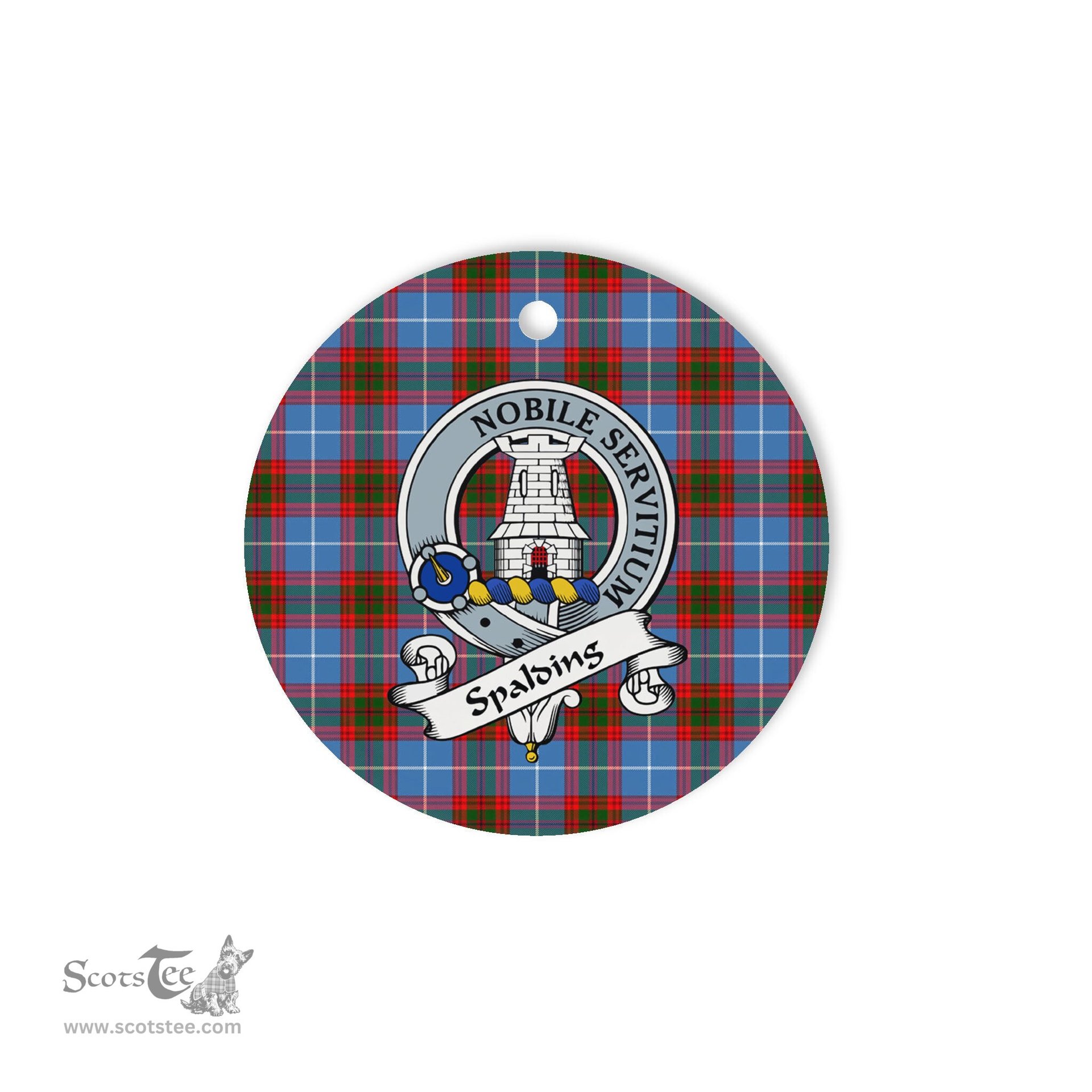 Scotstee Shop - Spalding Scottish Clan Badge Plaid Ornament Gift. Christmas Tree Ornament Spalding Clan Tartan Ornament Great Christmas Ornaments Gift