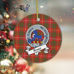 Bruce Scottish Clan Badge Plaid Ornament Gift. Christmas Tree Ornament Bruce Clan Tartan Ornament Great Christmas Ornaments Gift - Scotstee Shop