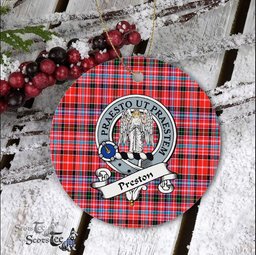 Preston Scottish Clan Badge Plaid Ornament Gift. Christmas Tree Ornament Preston Clan Tartan Ornament Great Christmas Ornaments Gift - Scotstee Shop