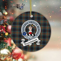 Dennistoun Scottish Clan Badge Plaid Ornament Gift. Christmas Tree Ornament Dennistoun Clan Tartan Ornament Great Christmas Ornaments Gift - Scotstee Shop