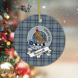 Boswell Scottish Clan Badge Plaid Ornament Gift. Christmas Tree Ornament Boswell Clan Tartan Ornament Great Christmas Ornaments Gift - Scotstee Shop