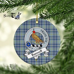Boswell Scottish Clan Badge Plaid Ornament Gift. Christmas Tree Ornament Boswell Clan Tartan Ornament Great Christmas Ornaments Gift - Scotstee Shop
