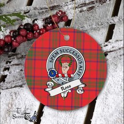 Ross Scottish Clan Badge Plaid Ornament Gift. Christmas Tree Ornament Ross Clan Tartan Ornament Great Christmas Ornaments Gift - Scotstee Shop