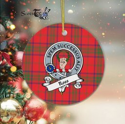 Ross Scottish Clan Badge Plaid Ornament Gift. Christmas Tree Ornament Ross Clan Tartan Ornament Great Christmas Ornaments Gift - Scotstee Shop