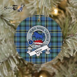 Scotstee Shop - Weir Scottish Clan Badge Plaid Ornament Gift. Christmas Tree Ornament Weir Clan Tartan Ornament Great Christmas Ornaments Gift