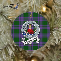 Elphinstone Scottish Clan Badge Plaid Ornament Gift. Christmas Tree Ornament Elphinstone Clan Tartan Ornament Great Christmas Ornaments Gift - Scotstee Shop