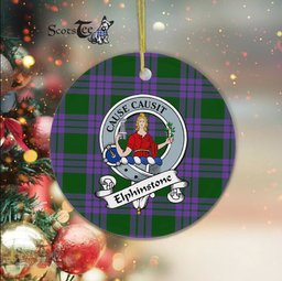 Elphinstone Scottish Clan Badge Plaid Ornament Gift. Christmas Tree Ornament Elphinstone Clan Tartan Ornament Great Christmas Ornaments Gift - Scotstee Shop