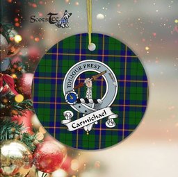 Carmichael Scottish Clan Badge Plaid Ornament Gift. Christmas Tree Ornament Carmichael Clan Tartan Ornament Great Christmas Ornaments Gift - Scotstee Shop
