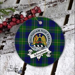 Johnstone Scottish Clan Badge Plaid Ornament Gift. Christmas Tree Ornament Johnstone Clan Tartan Ornament Great Christmas Ornaments Gift - Scotstee Shop