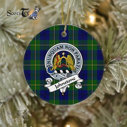 Johnstone Scottish Clan Badge Plaid Ornament Gift. Christmas Tree Ornament Johnstone Clan Tartan Ornament Great Christmas Ornaments Gift - Scotstee Shop
