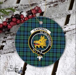 Campbell Scottish Clan Plaid Ornament Gift. Christmas Tree Ornament Campbell Clan Tartan Ornament Great Christmas Ornaments Gift - Scotstee Shop