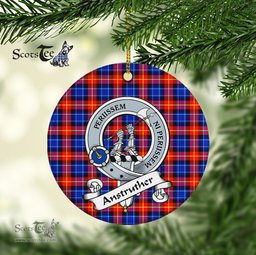 Anstruther Scottish Clan Badge Plaid Ornament Gift. Christmas Tree Ornament Anstruther Clan Tartan Ornament Great Christmas Ornaments Gift - Scotstee Shop