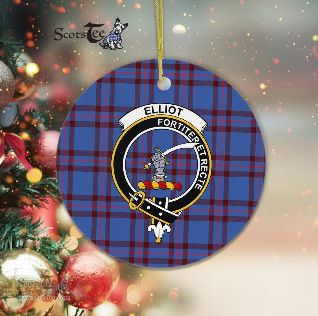 Elliot Scottish Clan Plaid Ornament Gift. Christmas Tree Ornament Elliot Clan Tartan Ornament Great Christmas Ornaments Gift - Scotstee Shop