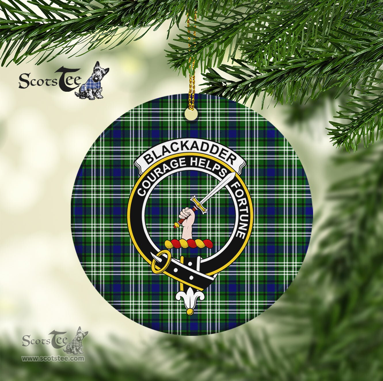 Blackadder Scottish Clan Plaid Ornament Gift. Christmas Tree Ornament Blackadder Clan Tartan Ornament Great Christmas Ornaments Gift - Scotstee Shop