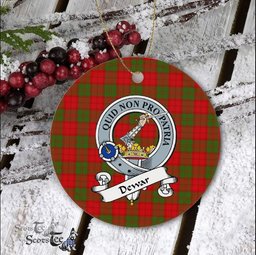 Dewar Scottish Clan Badge Plaid Ornament Gift. Christmas Tree Ornament Dewar Clan Tartan Ornament Great Christmas Ornaments Gift - Scotstee Shop