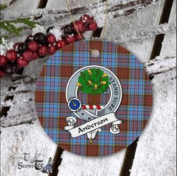 Anderson Scottish Clan Badge Plaid Ornament Gift. Christmas Tree Ornament Anderson Clan Tartan Ornament Great Christmas Ornaments Gift - Scotstee Shop