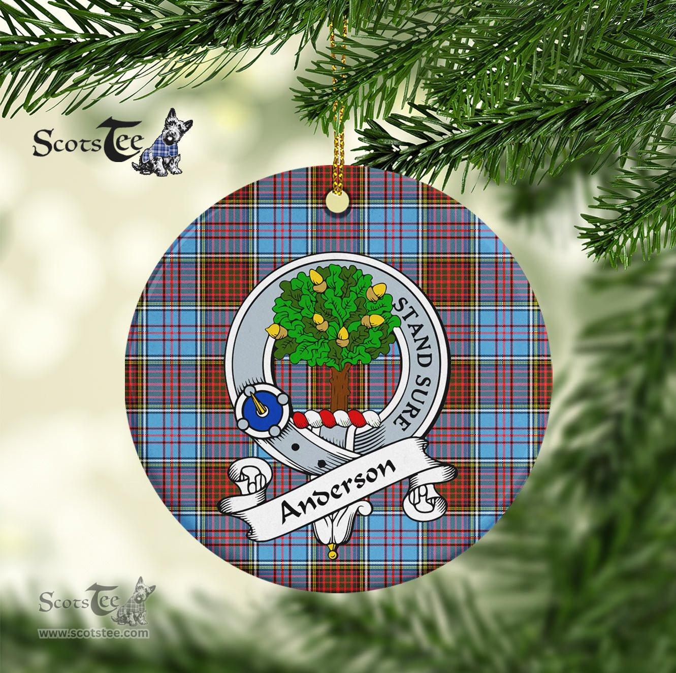 Anderson Scottish Clan Badge Plaid Ornament Gift. Christmas Tree Ornament Anderson Clan Tartan Ornament Great Christmas Ornaments Gift - Scotstee Shop