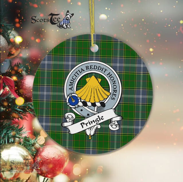 Pringle Scottish Clan Badge Plaid Ornament Gift. Christmas Tree Ornament Pringle Clan Tartan Ornament Great Christmas Ornaments Gift - Scotstee Shop