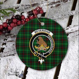 Beveridge Scottish Clan Plaid Ornament Gift. Christmas Tree Ornament Beveridge Clan Tartan Ornament Great Christmas Ornaments Gift - Scotstee Shop