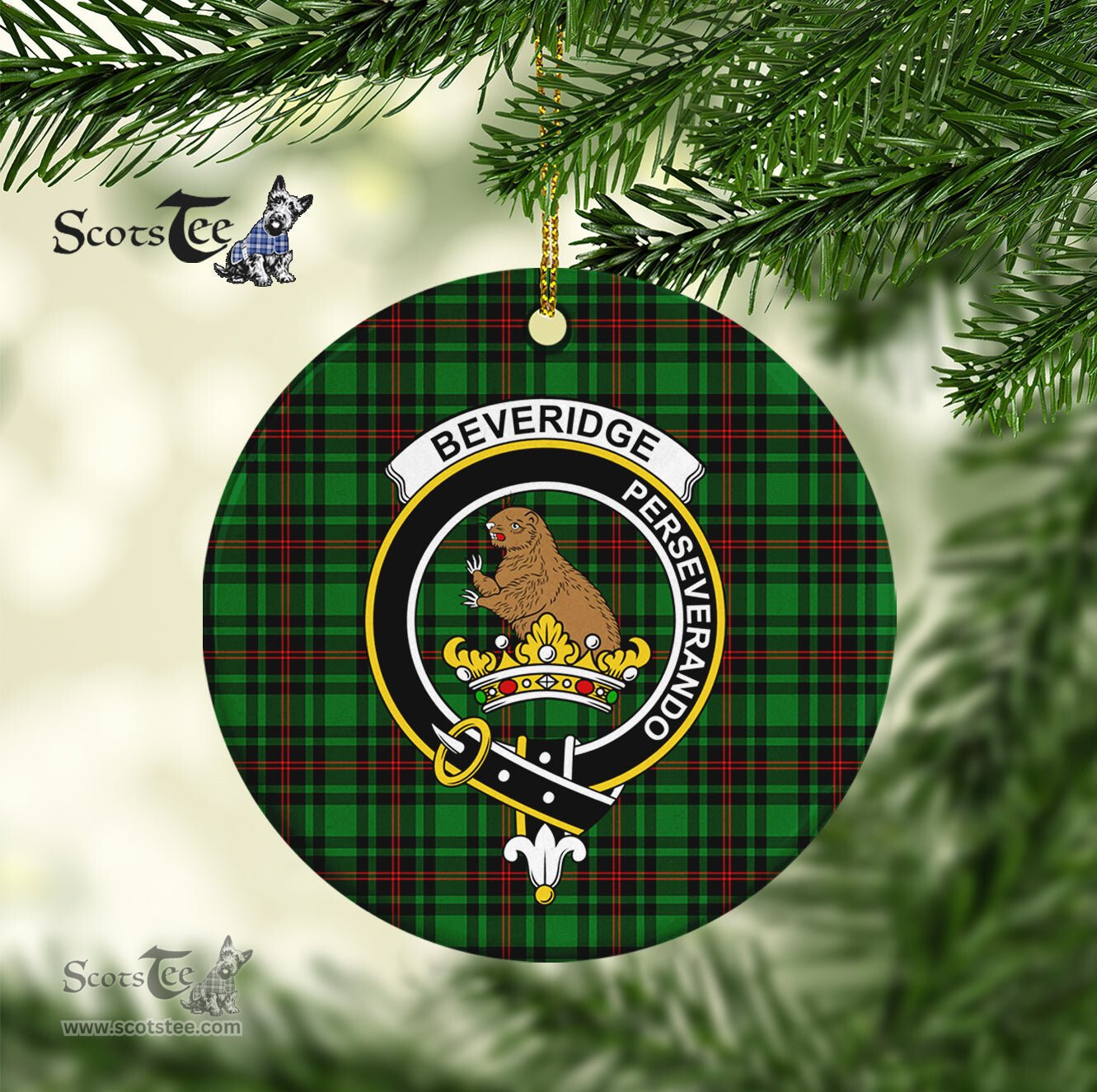 Beveridge Scottish Clan Plaid Ornament Gift. Christmas Tree Ornament Beveridge Clan Tartan Ornament Great Christmas Ornaments Gift - Scotstee Shop