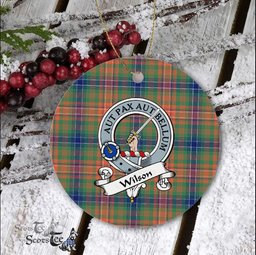 Scotstee Shop - Wilson Scottish Clan Badge Plaid Ornament Gift. Christmas Tree Ornament Wilson Clan Tartan Ornament Great Christmas Ornaments Gift