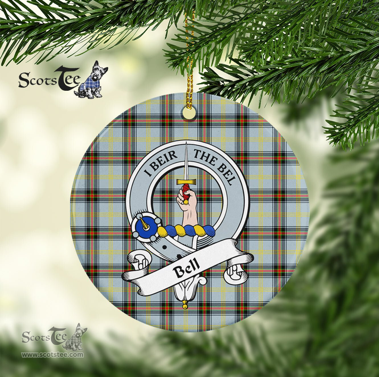 Bell Scottish Clan Badge Plaid Ornament Gift. Christmas Tree Ornament Bell Clan Tartan Ornament Great Christmas Ornaments Gift - Scotstee Shop