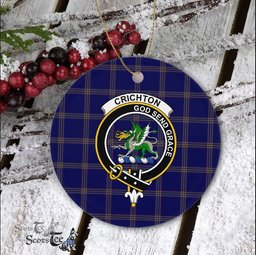 Crichton Scottish Clan Badge Plaid Ornament Gift. Christmas Tree Ornament Crichton Clan Tartan Ornament Great Christmas Ornaments Gift - Scotstee Shop