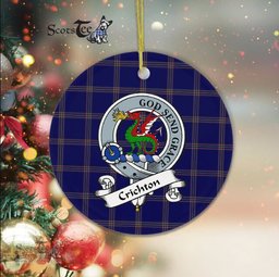 Crichton Scottish Clan Badge Plaid Ornament Gift. Christmas Tree Ornament Crichton Clan Tartan Ornament Great Christmas Ornaments Gift - Scotstee Shop