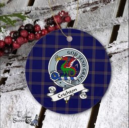 Crichton Scottish Clan Badge Plaid Ornament Gift. Christmas Tree Ornament Crichton Clan Tartan Ornament Great Christmas Ornaments Gift - Scotstee Shop