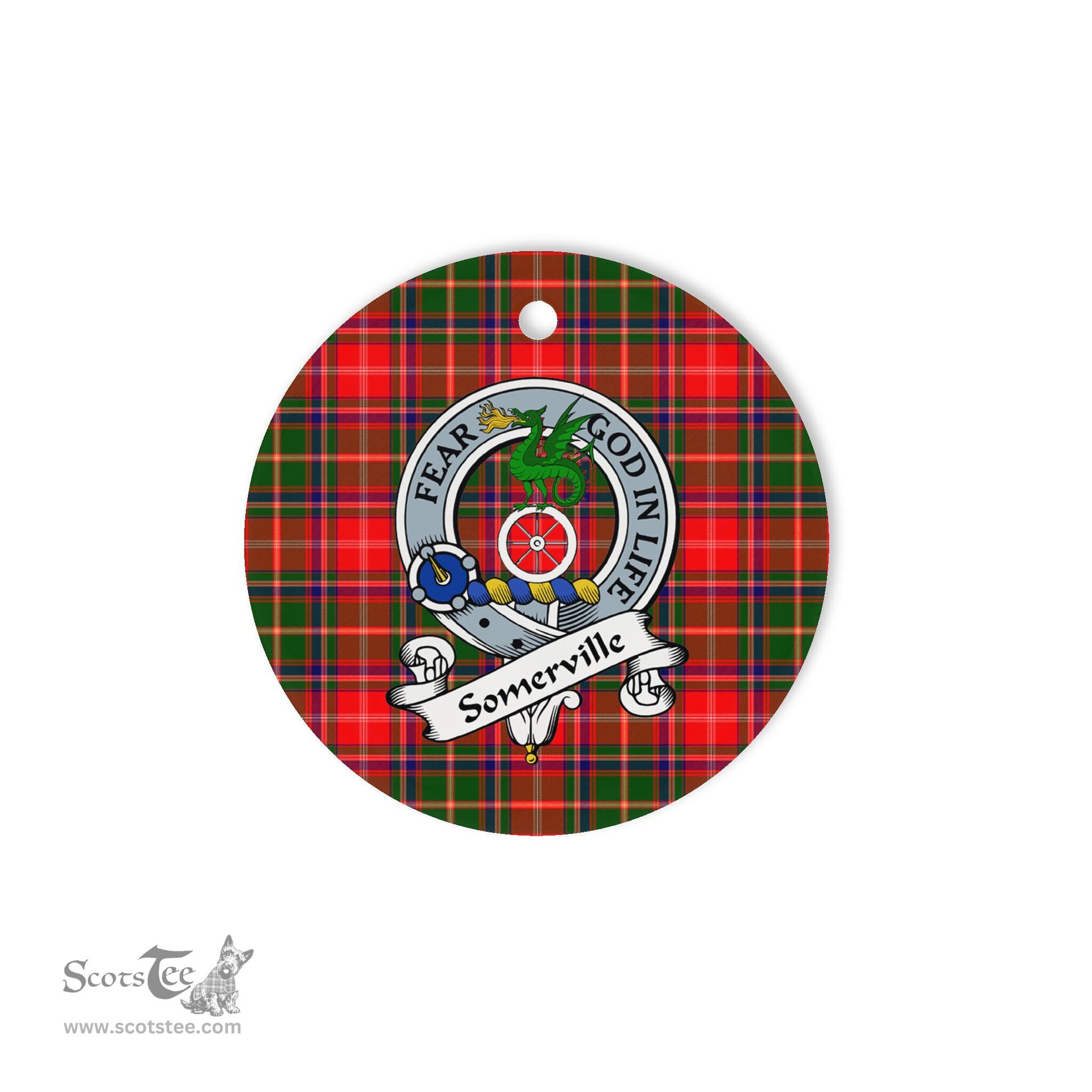 Scotstee Shop - Somerville Scottish Clan Badge Plaid Ornament Gift. Christmas Tree Ornament Somerville Clan Tartan Ornament Great Christmas Ornaments Gift
