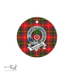 Scotstee Shop - Somerville Scottish Clan Badge Plaid Ornament Gift. Christmas Tree Ornament Somerville Clan Tartan Ornament Great Christmas Ornaments Gift