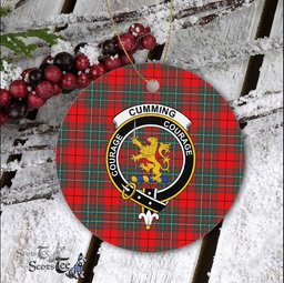 Cumming Scottish Clan Badge Plaid Ornament Gift. Christmas Tree Ornament Cumming Clan Tartan Ornament Great Christmas Ornaments Gift - Scotstee Shop