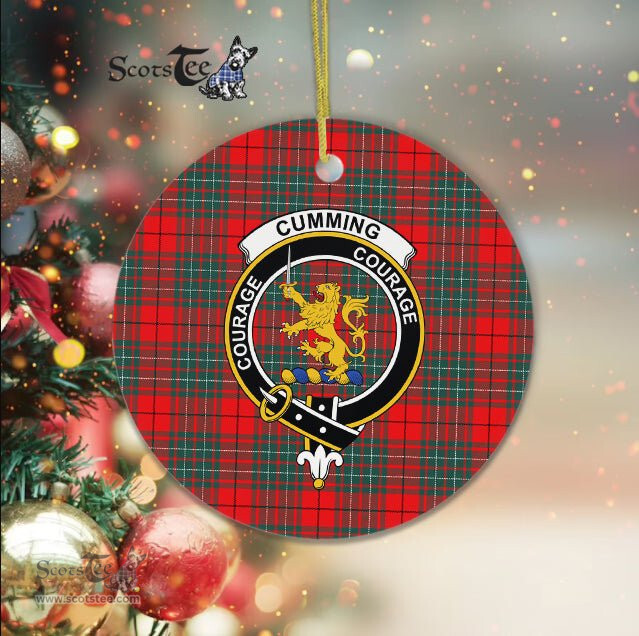 Cumming Scottish Clan Badge Plaid Ornament Gift. Christmas Tree Ornament Cumming Clan Tartan Ornament Great Christmas Ornaments Gift - Scotstee Shop