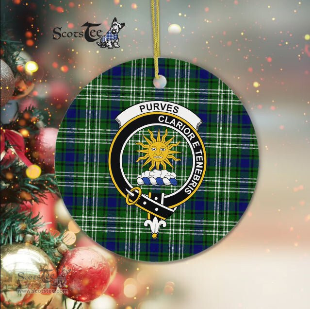 Purves Scottish Clan Plaid Ornament Gift. Christmas Tree Ornament Purves Clan Tartan Ornament Great Christmas Ornaments Gift - Scotstee Shop