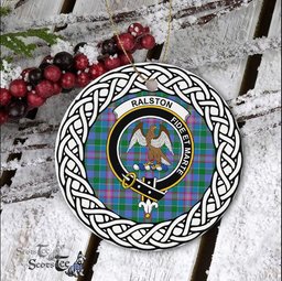 Ralston Tartan Ornament,  ceramic ornament, personalized christmas ornaments, christmas tree ornaments, christmas door decorations, Plaid Ornament, Tartan Ceramic Ornament