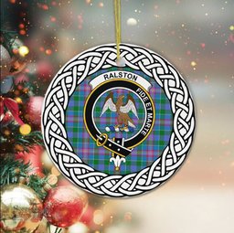 Ralston Tartan Ornament,  ceramic ornament, personalized christmas ornaments, christmas tree ornaments, christmas door decorations, Plaid Ornament, Tartan Ceramic Ornament
