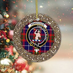 Pennycook Tartan Ornament,  ceramic ornament, personalized christmas ornaments, christmas tree ornaments, christmas door decorations, Plaid Ornament, Tartan Ceramic Ornament