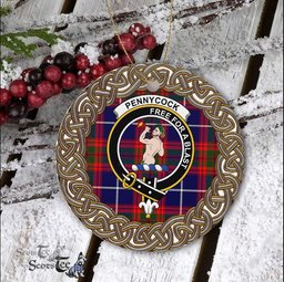 Pennycook Tartan Ornament,  ceramic ornament, personalized christmas ornaments, christmas tree ornaments, christmas door decorations, Plaid Ornament, Tartan Ceramic Ornament
