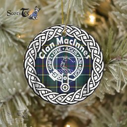 MacInnes Scottish Clan Tartan Crest Badge Old Plaid Ornament Gift. Christmas Tree Ornament Tartan Ornament Great Christmas Ornaments Gift - Scotstee Shop