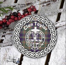 Taylor Tartan Ornament,  ceramic ornament, personalized christmas ornaments, christmas tree ornaments, christmas door decorations, Plaid Ornament, Tartan Ceramic Ornament