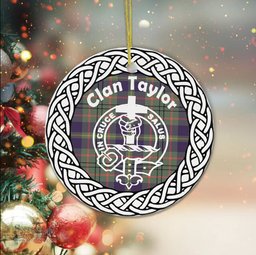 Taylor Tartan Ornament,  ceramic ornament, personalized christmas ornaments, christmas tree ornaments, christmas door decorations, Plaid Ornament, Tartan Ceramic Ornament