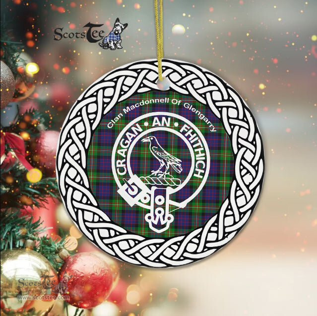 Macdonnell Of Glengarry Clan Tartan Crest Badge Plaid Ornament Gift. Christmas Tree Ornament Tartan Ornament Great Christmas Ornaments Gift - Scotstee Shop