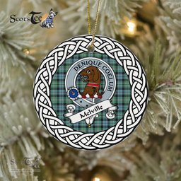 Melville Tartan Ornament,  ceramic ornament, personalized christmas ornaments, christmas tree ornaments, christmas door decorations, Plaid Ornament, Tartan Ceramic Ornament