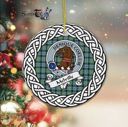Melville Tartan Ornament,  ceramic ornament, personalized christmas ornaments, christmas tree ornaments, christmas door decorations, Plaid Ornament, Tartan Ceramic Ornament